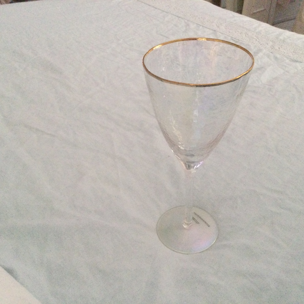 Anthropologie Zara Lustered Wine Glass